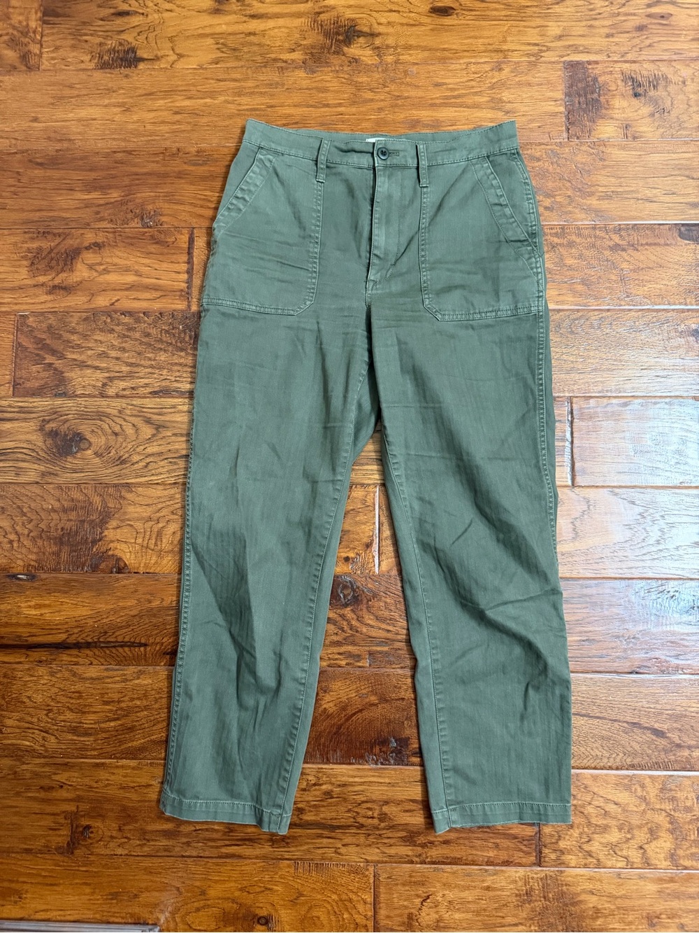 Madewell 90s work pant inspired Olive Green Straight-Leg Chinos